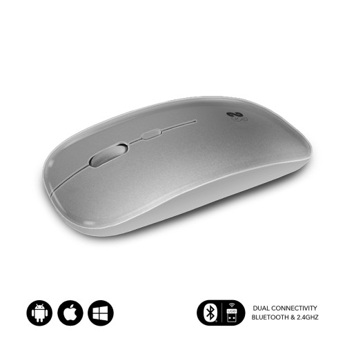 Subblim Dual Flat Mouse Recargable Plateado